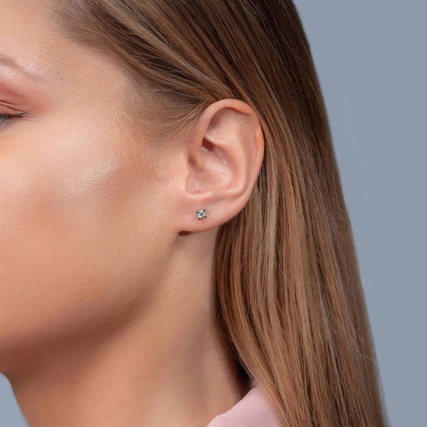 0,20 Karat Tektaş Pırlanta Küpe - Pare Pırlanta