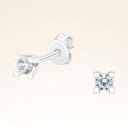 0,20 Karat Tektaş Pırlanta Küpe - 1