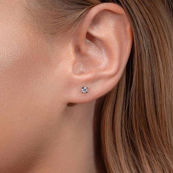 0,20 Karat Tektaş Pırlanta Küpe - PR00469 - 3