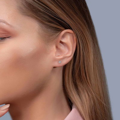 0,20 Karat Tektaş Pırlanta Küpe - Pare Pırlanta