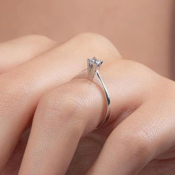 0,20 Karat Tektaş Pırlanta Yüzük - 7