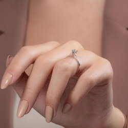 0,20 Karat Tektaş Pırlanta Yüzük - 6