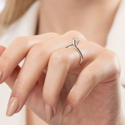 0,20 Karat Tektaş Pırlanta Yüzük - 6