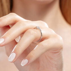 0,20 Karat Tektaş Pırlanta Yüzük - 5