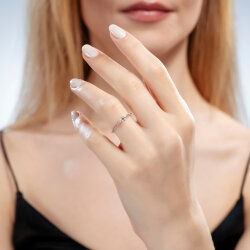 0,20 Karat Tektaş Pırlanta Yüzük - 4