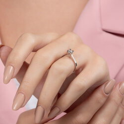 0,20 Karat Tektaş Pırlanta Yüzük - 6