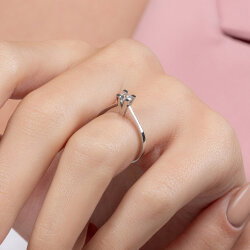 0,20 Karat Tektaş Pırlanta Yüzük - 7