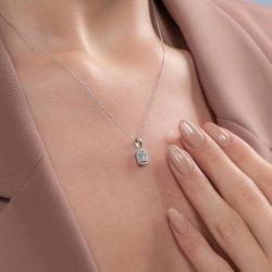 0,21 Karat Baget Pırlanta Kolye - PR00690 - 2