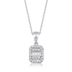 0,21 Karat Baget Pırlanta Kolye - PR00690 - 1