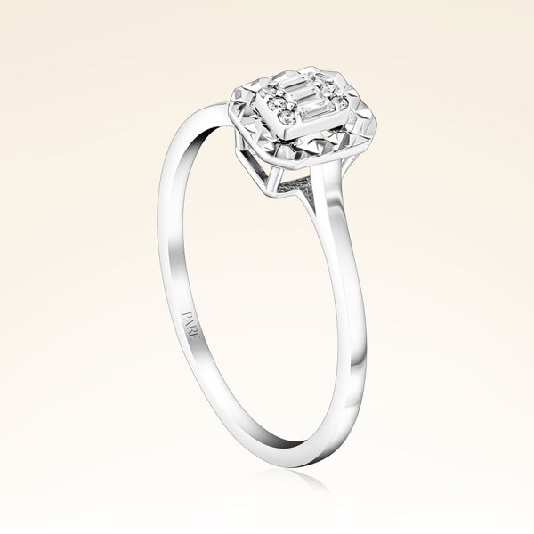 0,21 Karat Efektli Baget Pırlanta Yüzük - Pare Pırlanta