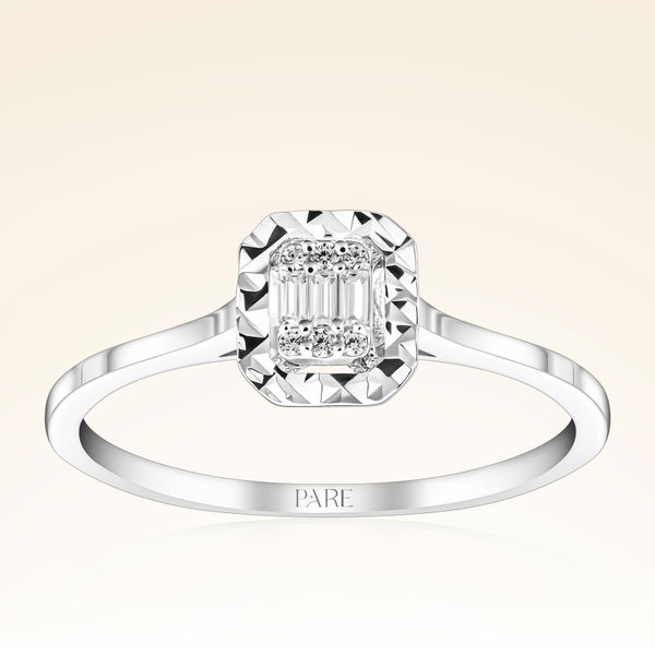 0,21 Karat Efektli Baget Pırlanta Yüzük - Pare Pırlanta