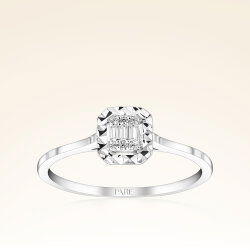 0,20 Karat Efektli Baget Pırlanta Yüzük - 1