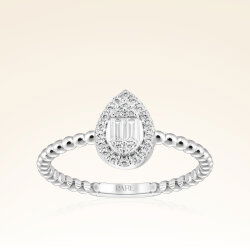 0,21 Karat Baget Pırlanta Yüzük - 1