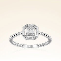 0,21 Karat Baget Pırlanta Yüzük - 1