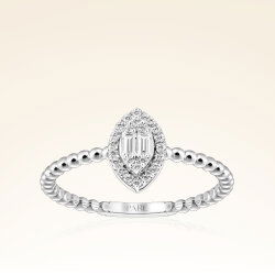 0,21 Karat Baget Pırlanta Yüzük - 1