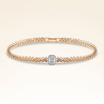 0,21 Karat Pırlantalı Baget Bileklik - Pare Pırlanta