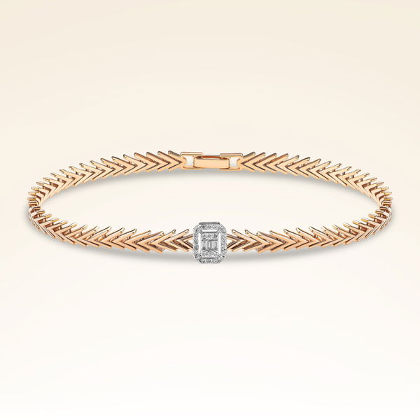 0,21 Karat Pırlantalı Baget Bileklik - Pare Pırlanta