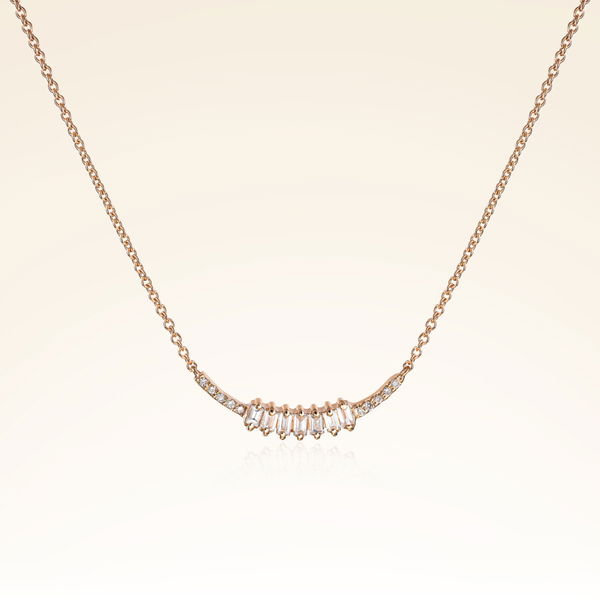 0,21 Karat Pırlantalı Baget Trend Kolye - Pare Pırlanta