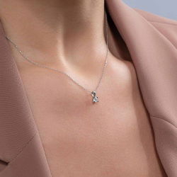 0,21 Karat Tektaş Pırlanta Kolye - PR00506 - 3