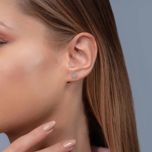 0,22 Karat Fantezi Pırlanta Küpe - Pare Pırlanta