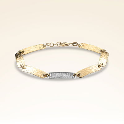 0,22 Karat Pırlanta İki Renkli Taşlı Bileklik - Pare Pırlanta