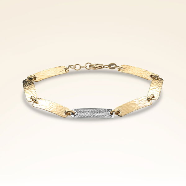 0,22 Karat Pırlanta İki Renkli Taşlı Bileklik - Pare Pırlanta