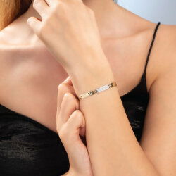 0,22 Karat Pırlanta İki Renkli Taşlı Bileklik - 3