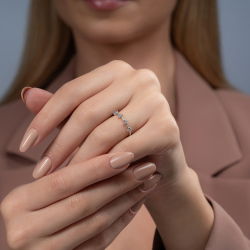 0,23 Karat Pırlanta Baget Taşlı Yüzük - PR00611 - 4