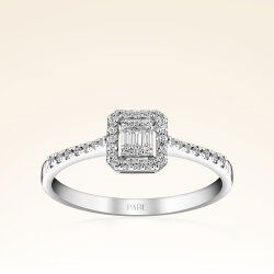 0,24 Karat Baget Pırlanta Yüzük - 1