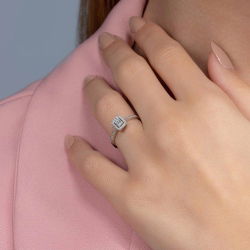 0,24 Karat Baget Pırlanta Yüzük - PR00730 - 5