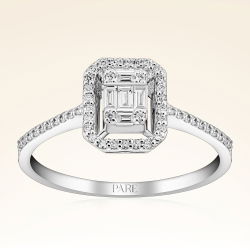 0,24 Karat Baget Pırlanta Yüzük - PR01237 - 1