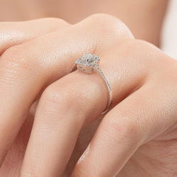 0,24 Karat Baget Pırlanta Yüzük - PR01237 - 7