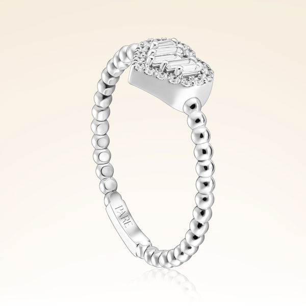 0,24 Karat Baget Kalp Pırlanta Yüzük - Pare Pırlanta