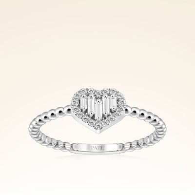 0,24 Karat Baget Kalp Pırlanta Yüzük - Pare Pırlanta