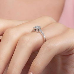 0,24 Karat Kolu Taşlı Baget Pırlanta Yüzük - PR00677 - 7