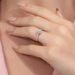 0,24 Karat Kolu Taşlı Baget Pırlanta Yüzük - PR00677 - 5