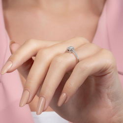 0,24 Karat Kolu Taşlı Baget Pırlanta Yüzük - PR00677 - 6