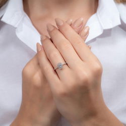 0,24 Karat Baget Pırlanta Yüzük - 4