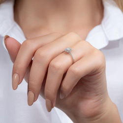 0,24 Karat Baget Pırlanta Yüzük - 6