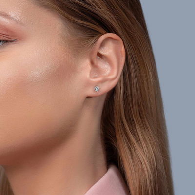 0,24 Karat Tektaş Pırlanta Küpe - Pare Pırlanta