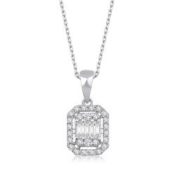 0,25 Karat Baget Pırlanta Kolye - PR00710 - 1