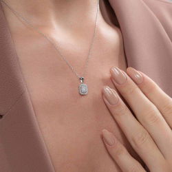 0,25 Karat Baget Pırlanta Kolye - PR00710 - 3