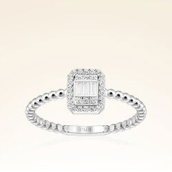 0,25 Karat Baget Pırlanta Yüzük - 1