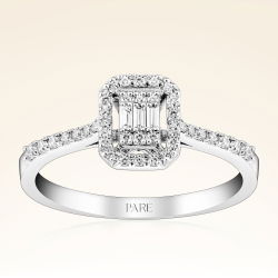 0,25 Karat Baget Pırlanta Yüzük - 1