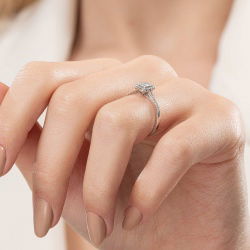 0,25 Karat Baget Pırlanta Yüzük - 6