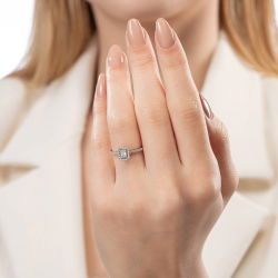 0,25 Karat Baget Pırlanta Yüzük - 4