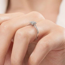 0,25 Karat Baget Pırlanta Yüzük - 7