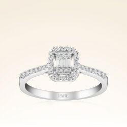 0,25 Karat Baget Pırlanta Yüzük - 1