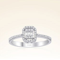  0,25 Karat Baget Pırlanta Yüzük - 1