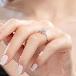  0,25 Karat Baget Pırlanta Yüzük - 5